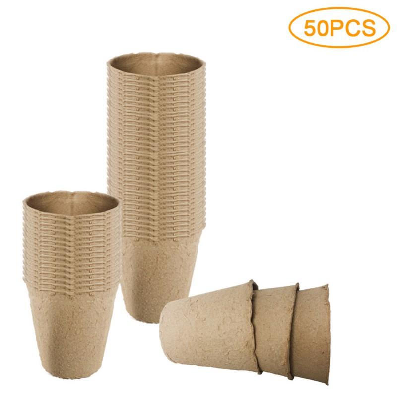10/50/100pcs Paper Nursery Pots Planter Set Round Biodegradable Seedlings FlowerPot Garden Balcony Cultivation Tray Nursery Cup