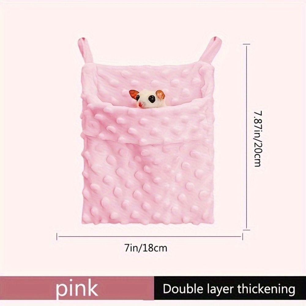 Sugar Glider Hideout Plush Small Pet Bed Warm Soft Hamster Sleeping Bag Swing Bag Comfortable Rat Hanging Bed Squirrels зелёный