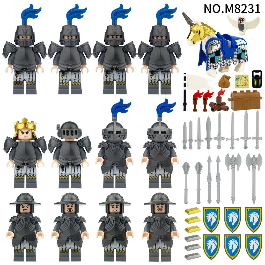 Middle Ages Rohan Knight Regiment Soldier Figurine Building Blocks Toy