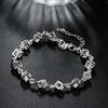 High Quality 925 Sterling Silver Shining Crystal Lattice Bracelet for Woman Popular Fine Luxury Jewelry Wedding Party Gifts