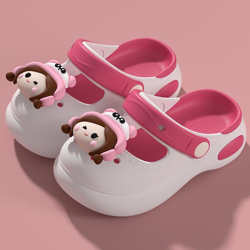 

Girls Summer New Sandals: Parent-Child Princess Children s Clogs, Mary Jane Shoes for Girls, Soft Sole Non-Slip Outdoor Slippers 40-41