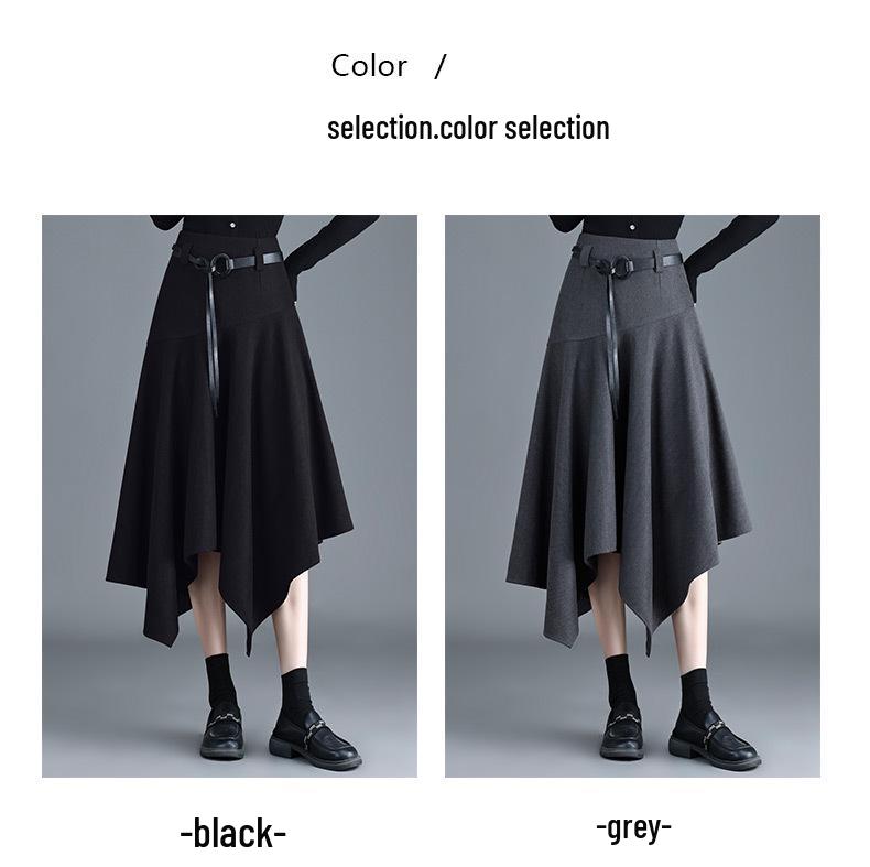 Autumn/Winter 2025 High-Waisted Wool Midi Skirt: Fashionable & Elegant Women's Wear