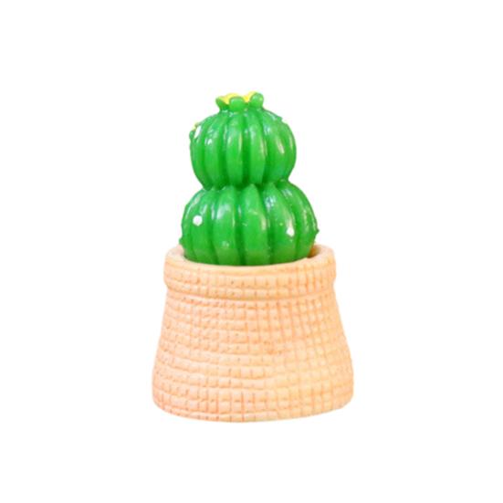 Mini Artificial Cactus Plants in Pot Miniature Potted Green Cactus Figurine for DIY Micro Landscape Fairy Garden Accessories Plant Pots Bonsai Crafts