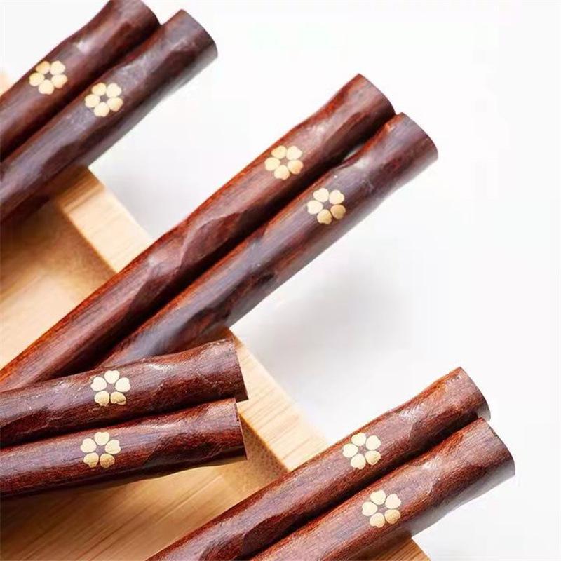 5 Paar Japanische Sushi-Essstäbchen Natürliches Holz Umweltfreundlich Wiederverwendbar Holz Koreanisches Chinesisches Essen Essstäbchen Set