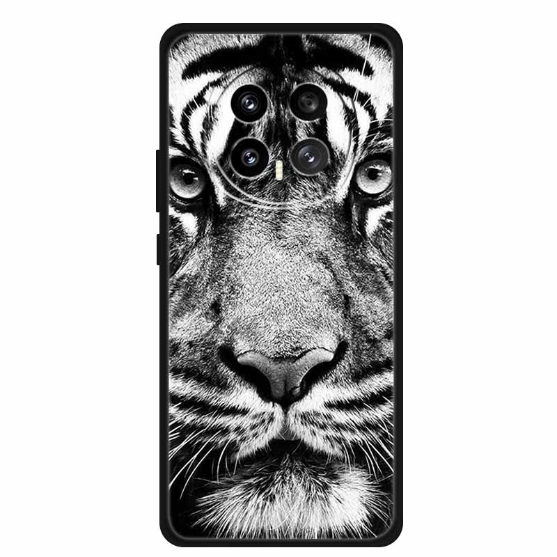 For Honor Magic8 5G 2025 Phone Case 6.58" Tiger Lion Cats Soft TPU Black Silicone Back Cover For Honor Magic 8 Fundas Shockproof