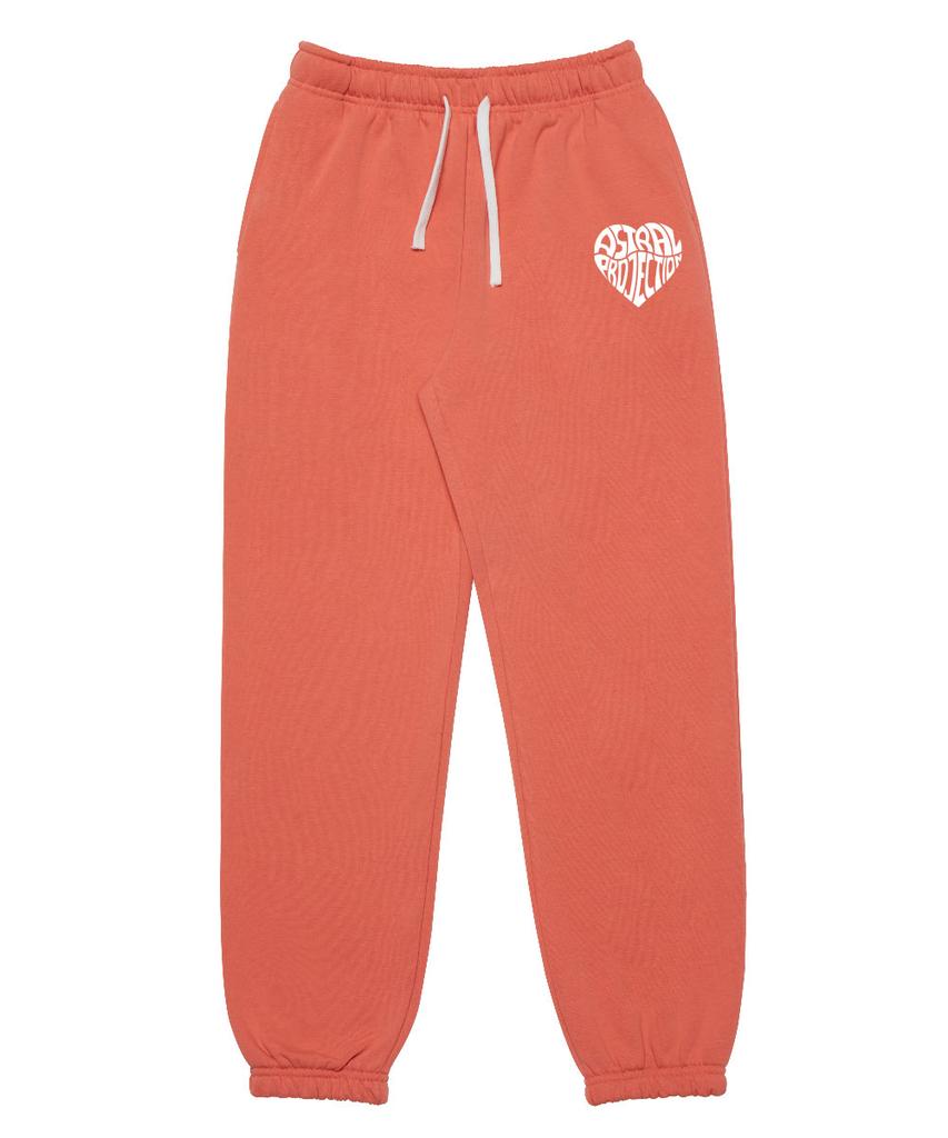 ASTRAL PROJECTION Heart Logo Comfortable Training Sweat Jogger Pants_Coral