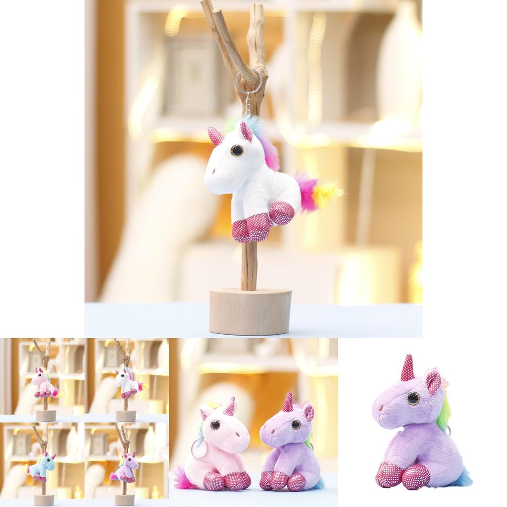 Cartoon Unicorn Plush Doll With Soft Short Pile Fabric For Kids Girl Gift Accessory