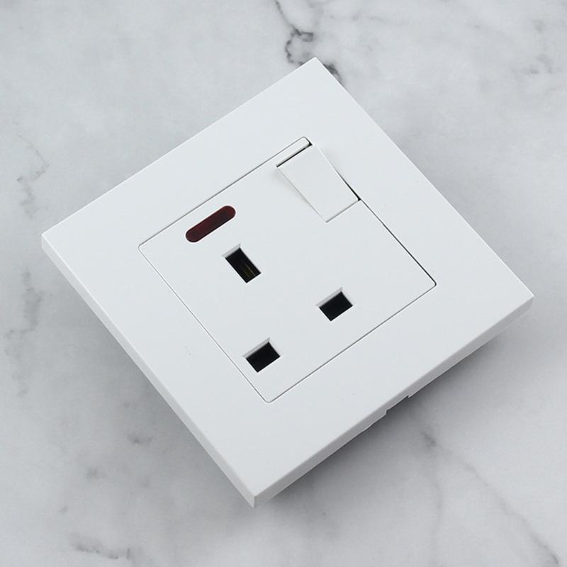 86 Type Panel Wall Power Socket Single Switched Power Socket UK Plug Socket