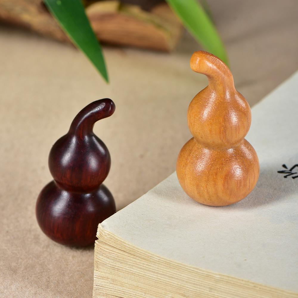 Red Sandalwood Gourd Handheld Ornament - Green Sandalwood Fu Lu Wooden Pendant Craft