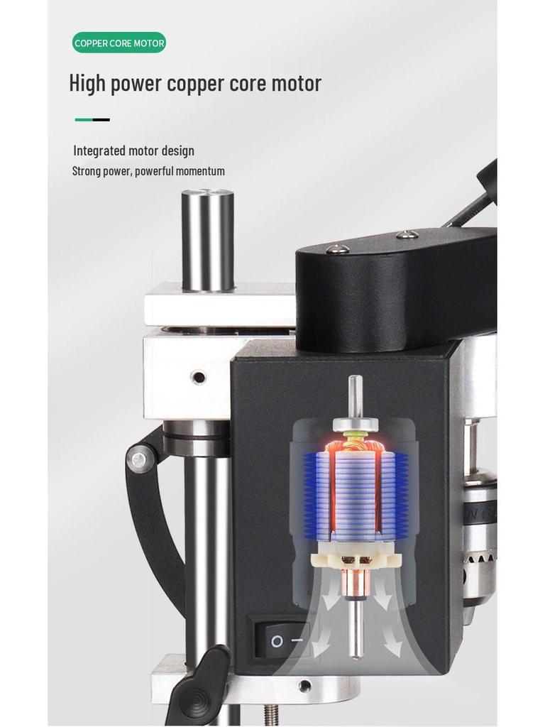 Mini-Bohrständer mit variabler Drehzahl: Kompakte Gleichstrom-Elektrobohrmaschine für präzise Bohrungen zu Hause.