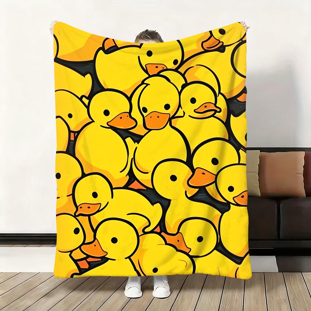 

Cute Duck Throw Soft Flannel Blanket Warm Knee Skin-Friendly Throw for Sofa Office Bed Traveling Winter Oversize 75cmx90cm