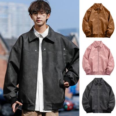 Chaqueta Abrigo para Hombre Solapa Manga Larga Color Sólido Abrigo con Bolsillos Corte Holgado