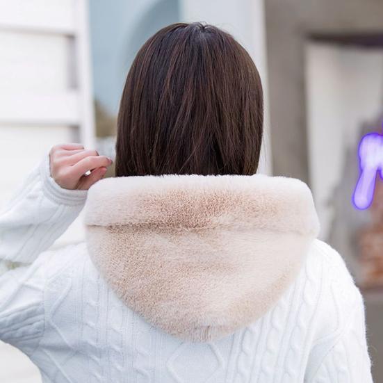 Women Hat Solid Color Elastic Knitted Warm Winter Hat With Scarf Outdoor