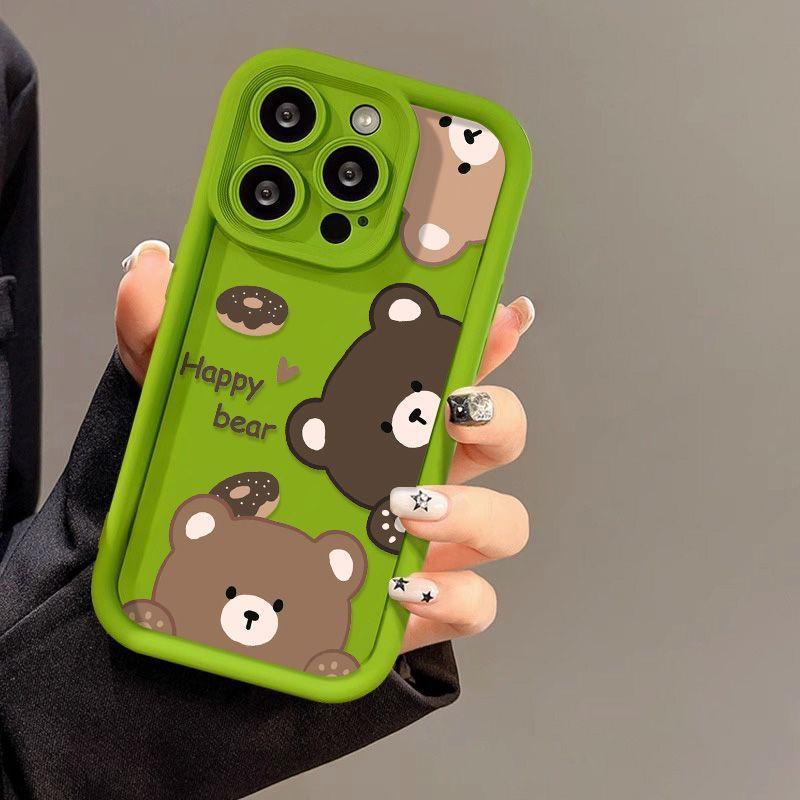 Brown bear for iPhone17PorMax mobile phone case 14 Apple 13 matte 12/15 cute soft case