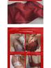 Women's Red Lace Bralette - French Style Gathered Design, Wireless, Anti-Sag