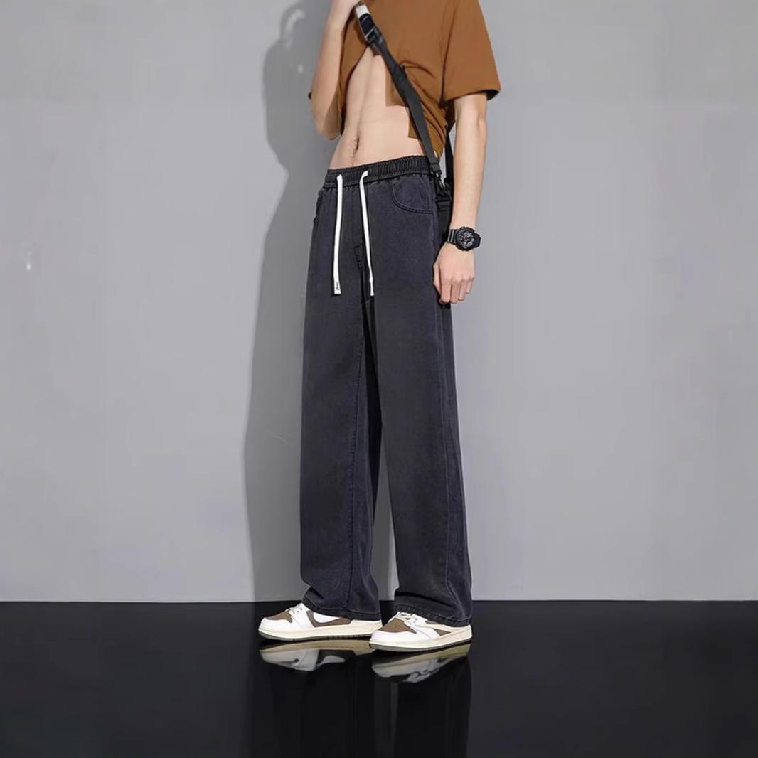 

Светлые джинсы мужские летние тонкие свободные прямые мужские повседневные брюки модные и универсальные ретро широкие штанины 3XL