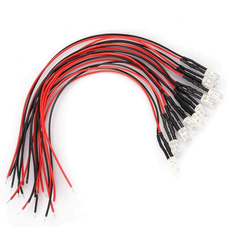 3mm 5mm Vorverdrahtete LED-Diode RGB Zweifarbig Kathode Anode 20cm Draht 2V/3V/5V/6V/9V/12V/24V Hohe Intensität Helligkeit DIY Hobby