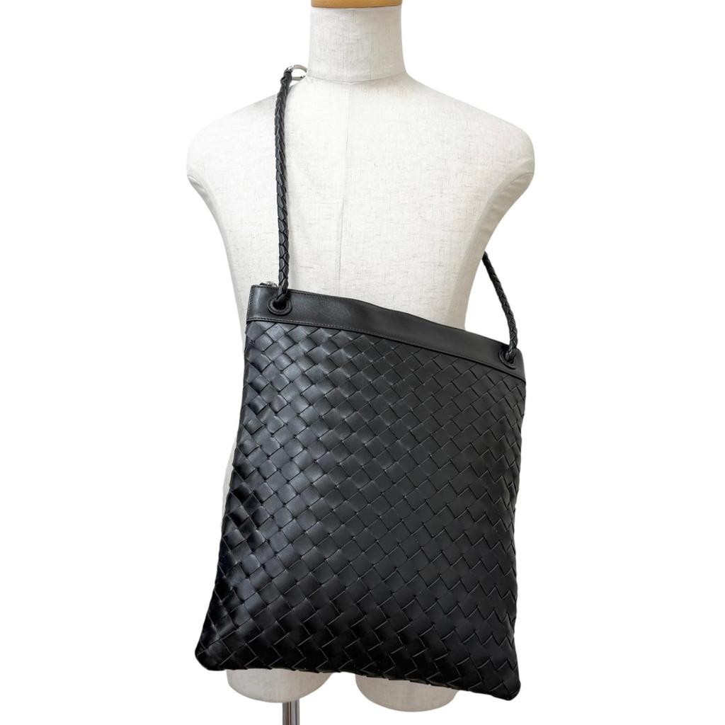 Great BOTTEGAVENETA Shoulder Bag Andiamo INTRECCIATO Messenger Used