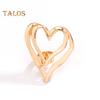 Big Love Ring Double-layered Exaggerated Style Hollow Heart Shape Solid Color Liquid Alloy Smooth Club Party Index Finger Ring Lady Jewelry