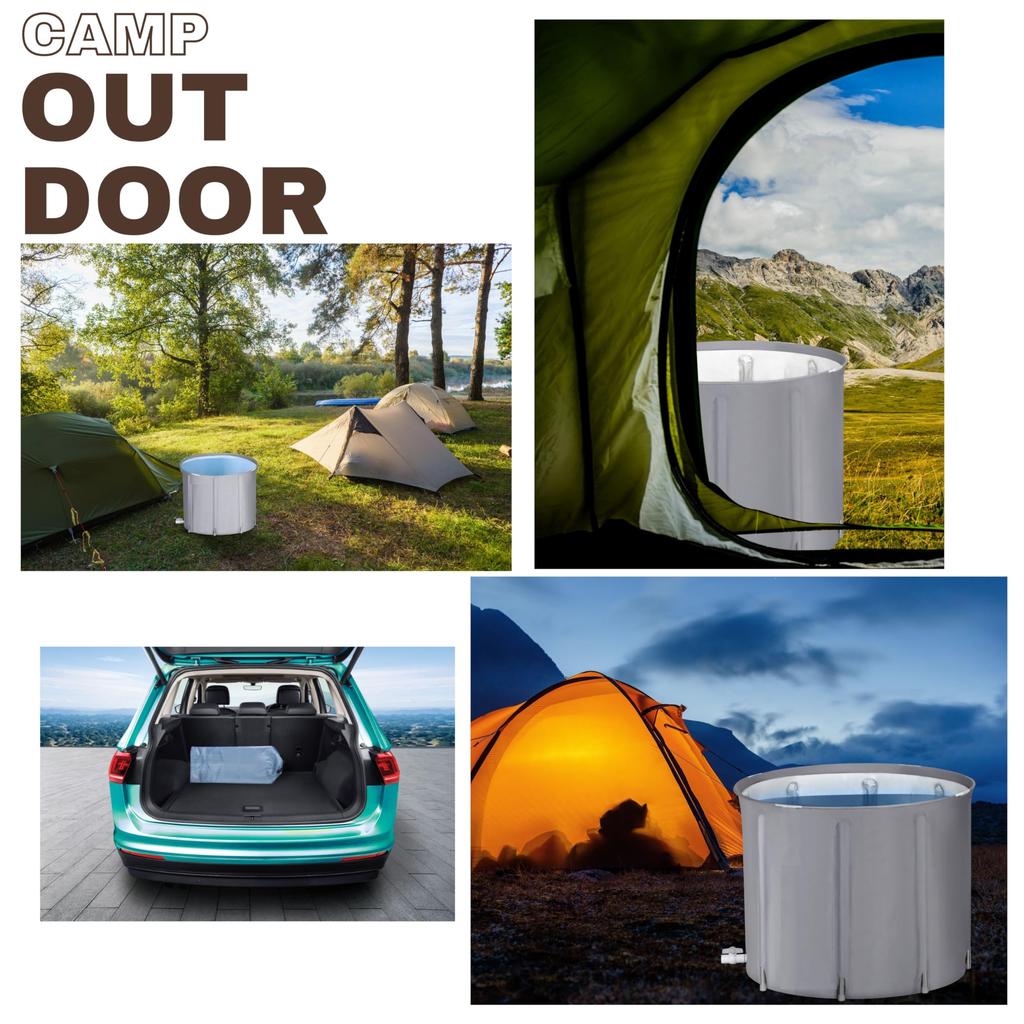 SAUNA BACCA Portable Bathtub Bath Bath Foldable Compact Bathtub Simple Bathtub Bathtub Sauna Cold Bath Foldable Water Bath Home Pool Vinyl Pool