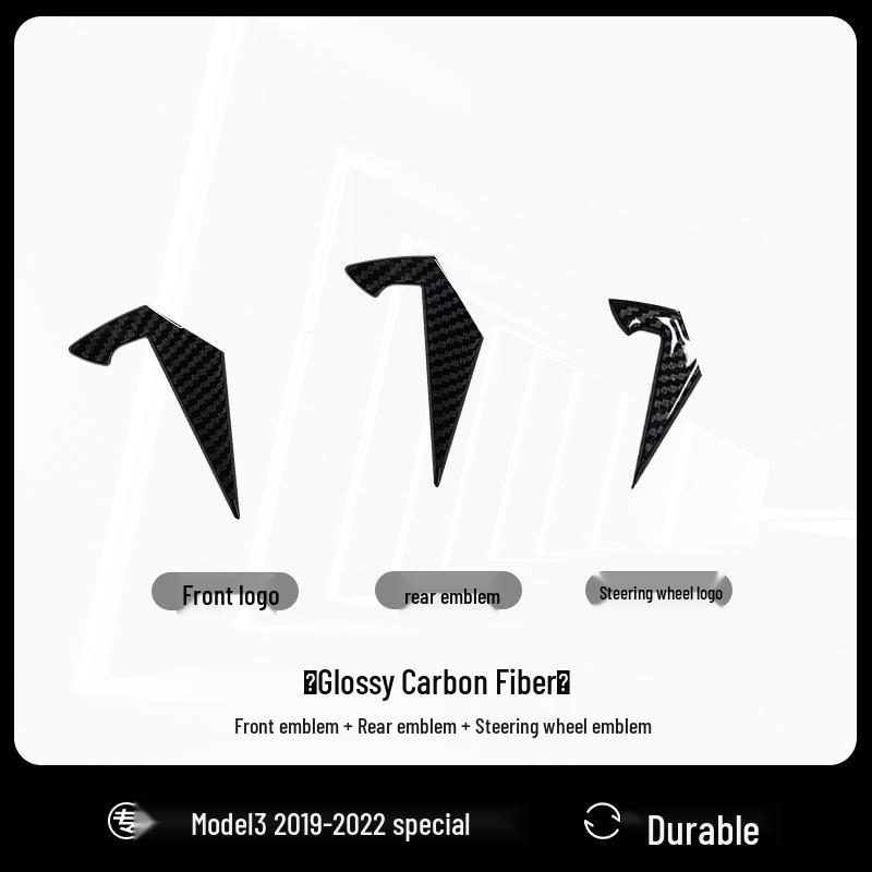 

Tesla Model 3/Y Накладка на кермо з чорним логотипом Аксесуар