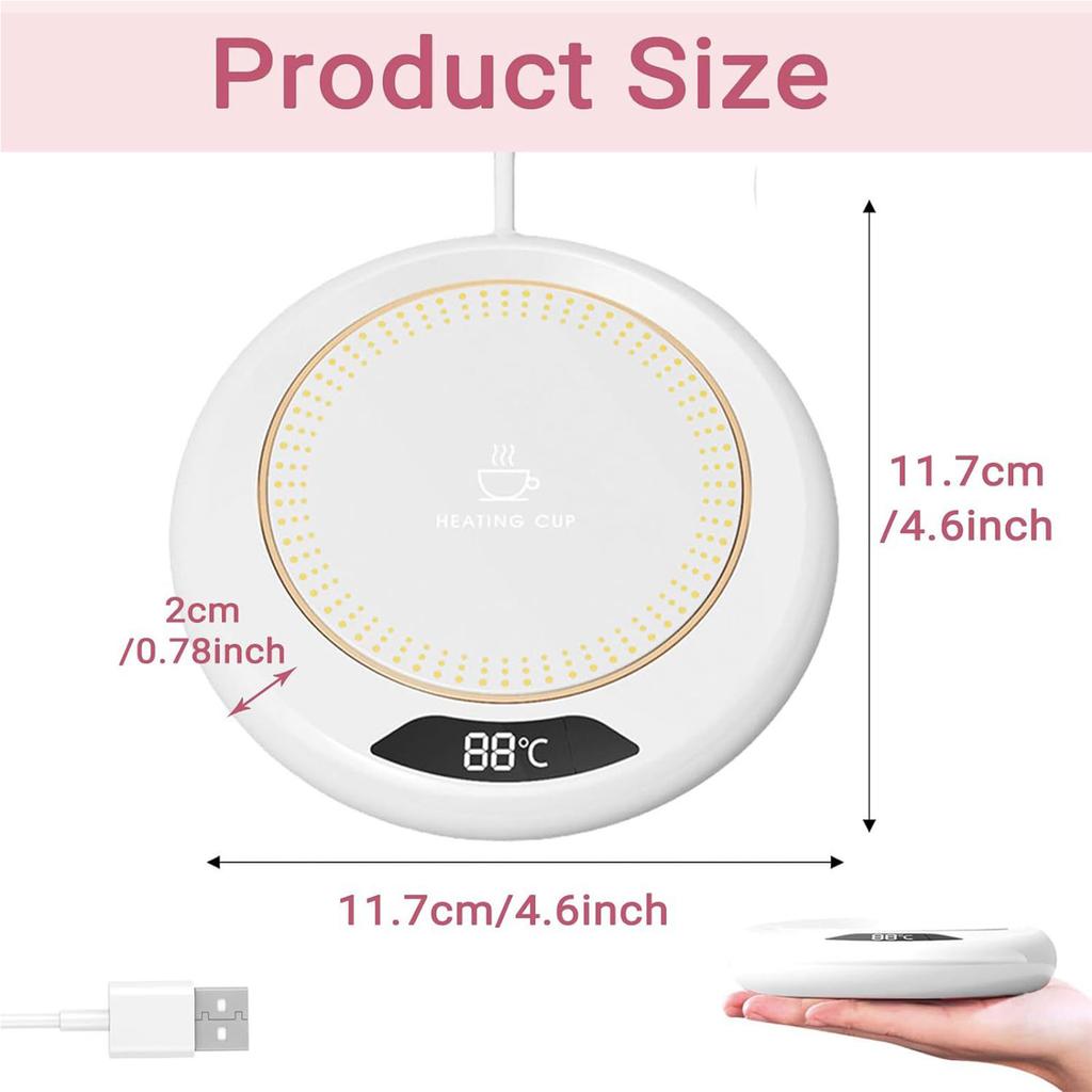 Coffee Mug Cup Warmer Suitable for Cocoa Tea Water Milk Office Desk Use Electric Beverage USB Glass Heater Coaster Plate