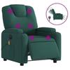VidaXL Fauteuil de massage inclinable électrique Vert foncé Tissu 3204362