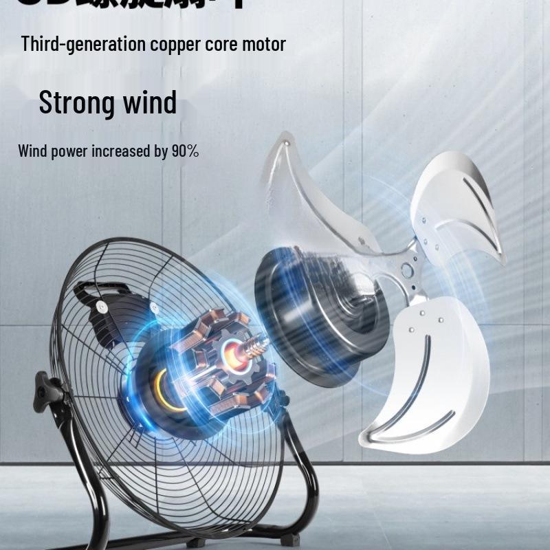 Ventilatore da pavimento silenzioso per impieghi gravosi per cantiere e uso domestico - Forte vento industriale