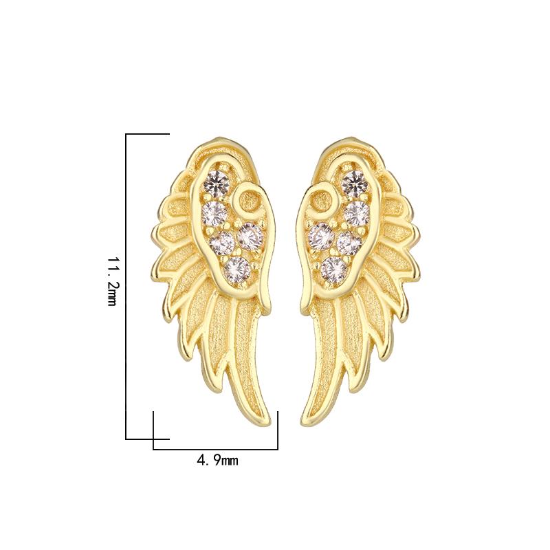 Fashion Zircon Wing Stud Earrings For Women Luxury Shiny Creative Angel Wings Ear Studs Jewelry Gifts