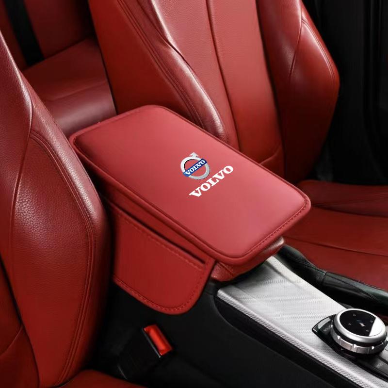 For Volvo XC60 XC90 V40 V60 S60 V50 V90 S80 C40 XC40 V70 XC70 Car Armrest Box Cushion Leather Pad Armrest Mat Auto Accessorie