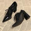 High Heels Schuhe für Damen Luxus Spitzschuh Kleid Klobige Schuhe Schnürung Sexy Pumps 2025 Herbst Elegant Chaussure Femme