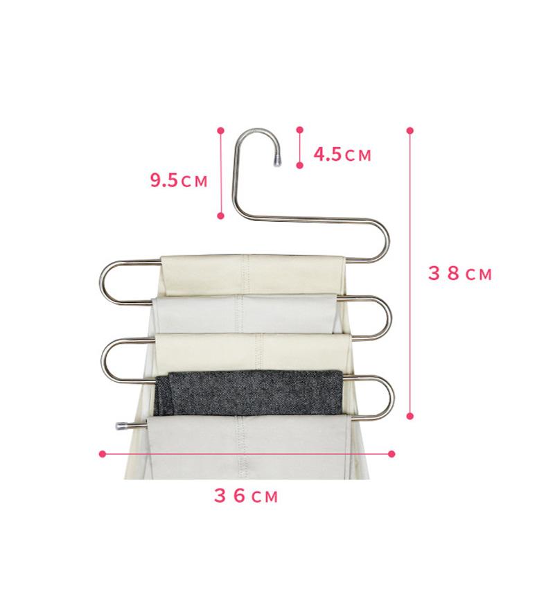 MultiFunctional Stainless Steel Trouser Hanger 5 Layers Pant Storage Cloth Rack S-type Non-slip Drying Rack Bathroom Organizer