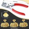 100Pcs 6mm Metal Eyelets Set Include Hole Puncher and Mounting Pliers Tool For Leather Crafting Belt Bag Making Sewing