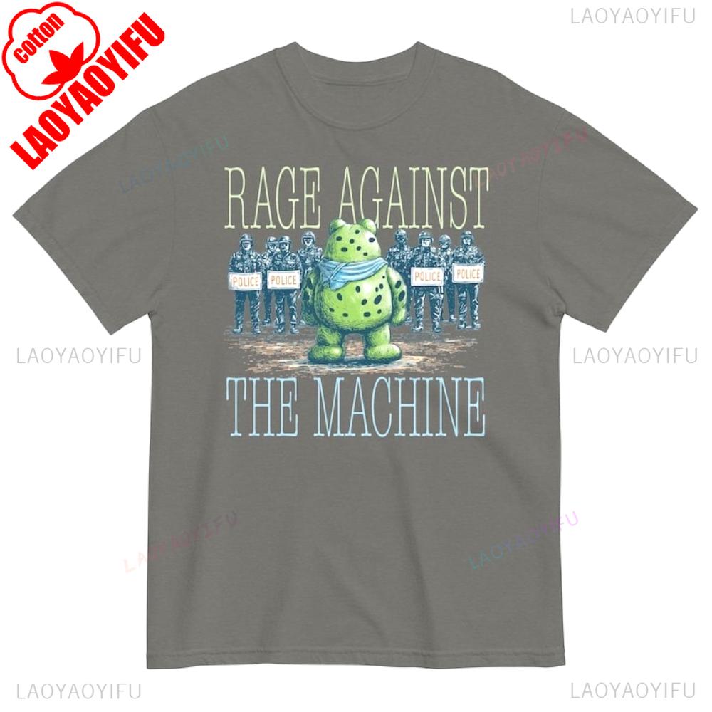 Rage Against The Machine Portland Frog Protest T Shirt Portland Frog Inflatable Costume Protestors Men Women Fashion Streetwear S