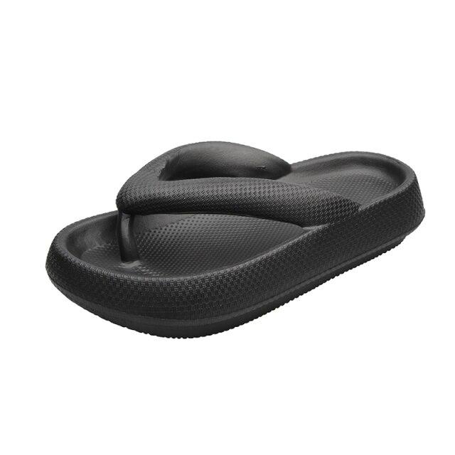 Nye plattformtøfler kvinner sommer strand flip-flops mote slip-on sandaler for kvinner sko hvit gul casual flats slide