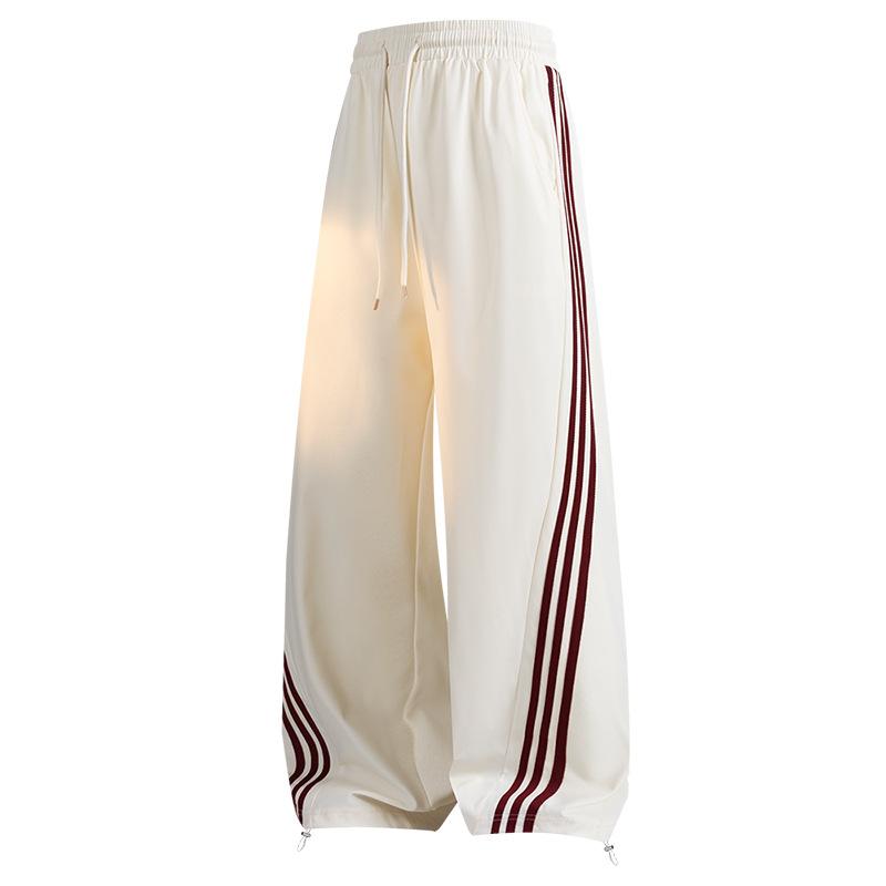 Pánské tepláky s širokými nohavicemi a třemi pruhy, jarní a podzimní volné ležérní kalhoty, pánská a dámská módní trendy značka