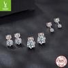 1 Carat Mozzarella Six-Claw Stud Earrings, Luxury High-End S925 Sterling Silver D-Color Mozzarella Earrings.