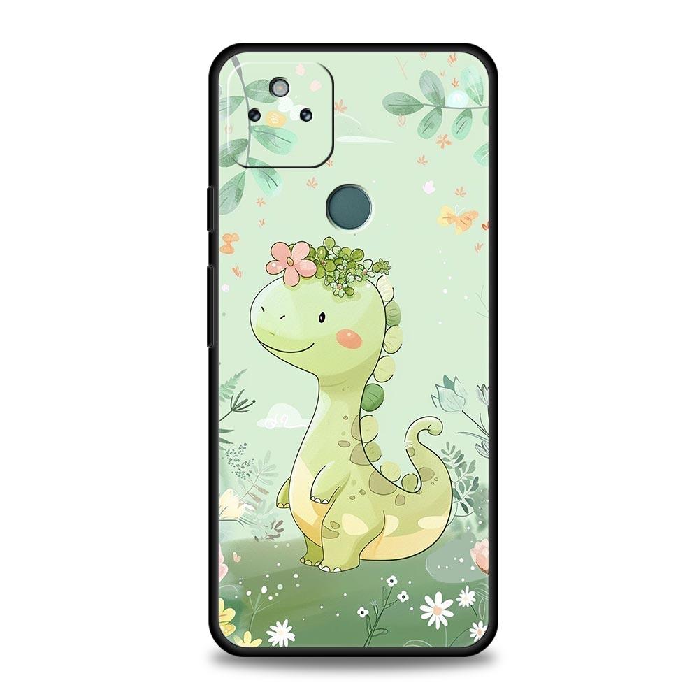 

Phone Case Cover for Google Pixel 10 9 8 7 6 7A 6A Pro Shockproof Soft TPU 10 9 Pro XL Shell Capas Bag Dino King Floral Dinosaur Pixel 8 Pro