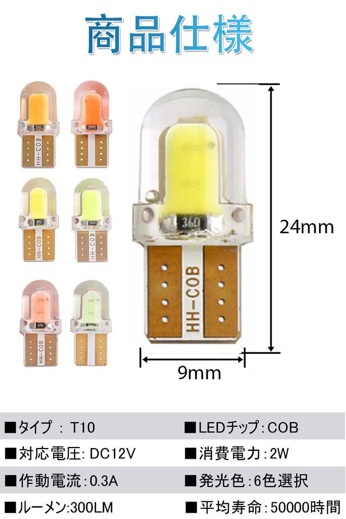 T10 LED Position Lamp License Light with COB Chip High
