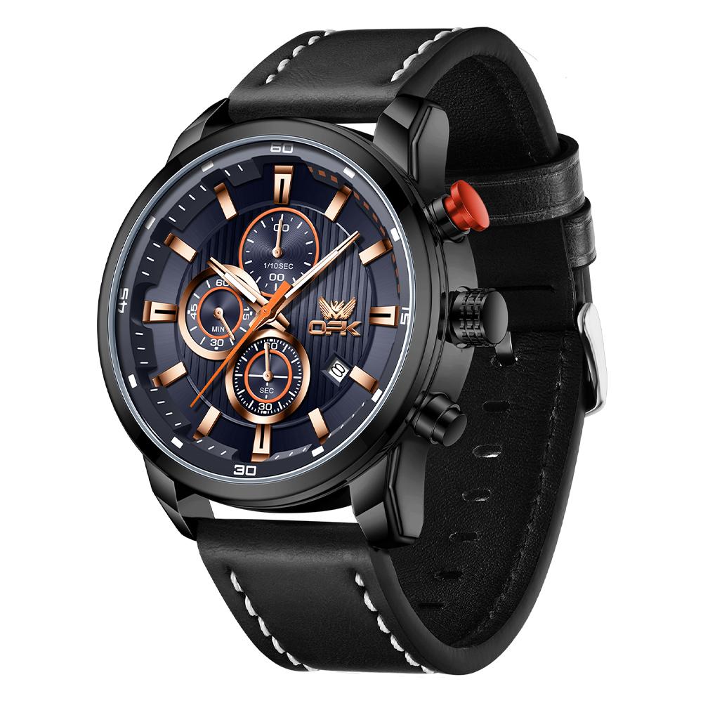 OPK 6083 Men's Quartz Watch Leathar Strap Luxury Luminous 30m Waterproof Modern Business Watches For Men