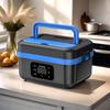 Cordless Electric Lunch Box,8000mAh Self-heating Food Warmer with Power Bank & Smart Timer, 60W Fast Heating Leak-proof Heated Lunch Box