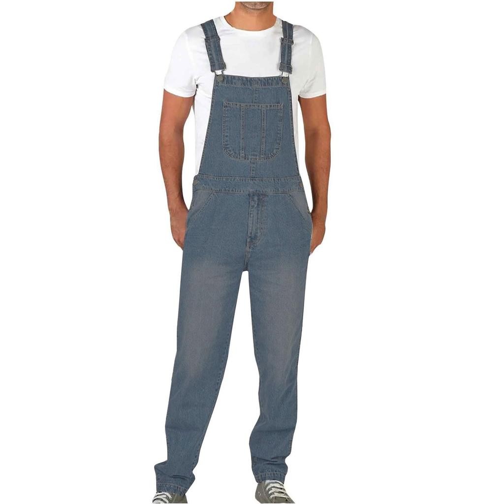 Salopetă pentru bărbați, ocazională, dreaptă, largi, ocazională, de culoare solidă, pentru lucrători