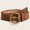 Retro Spicy Punk Style Coffee Suede Waistband Belt for Women's Jeans - Trendy High-End Feel.