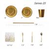 Goldbronzierte Party-Pappteller, Pappbecher, Tischdecke, Einweggeschirr-Set, Requisiten für Geburtstagsdekorationen, Geburtstagsparty