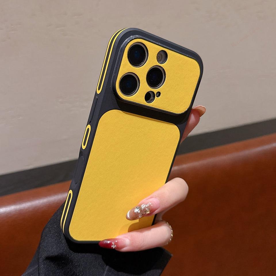Candy Official Leather Phone Case for iPhone 17 13 14 15 16 Pro Max 14 15 16 Plus Big Window Shockproof Protector Cover