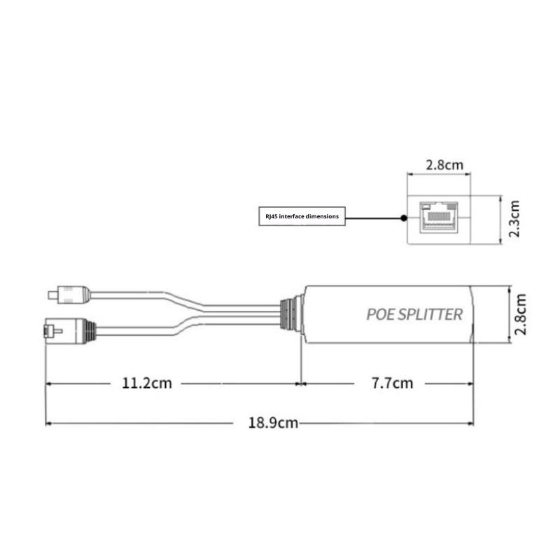 1Pc POE Splitter Adapter 48V To 12V IEEE 802.3af Output Power Over Ethernet Splitter Adapter Security System DIY Accessories