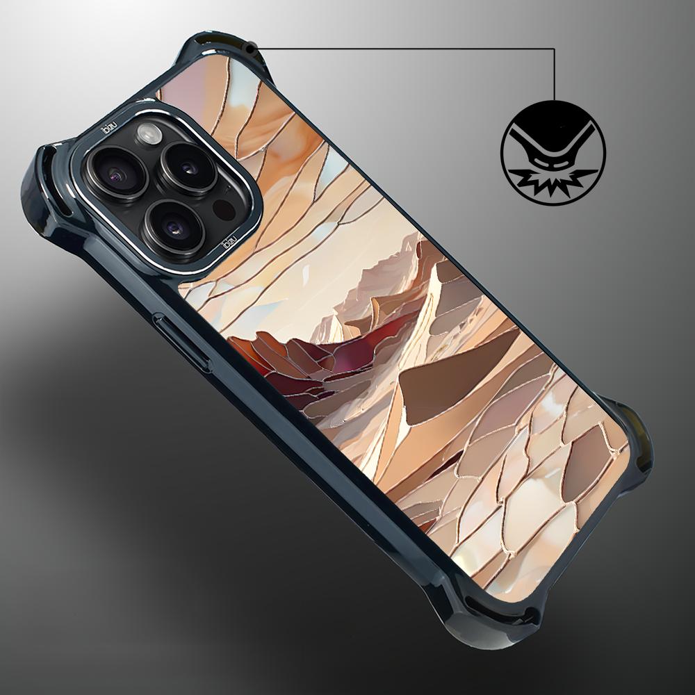Etui Do Iphone 14 Pro Max Ibizu Dropguard Ultra Z Magsafe, Barwy Szkła, Pustynny Spokój