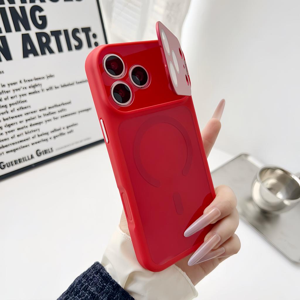 Metal Lens Holder Magnetic For Case For For Iphone 17 16 Plus 1 14 13 12 Pro Max Wireless Charging Acrylic Hard Back Cover