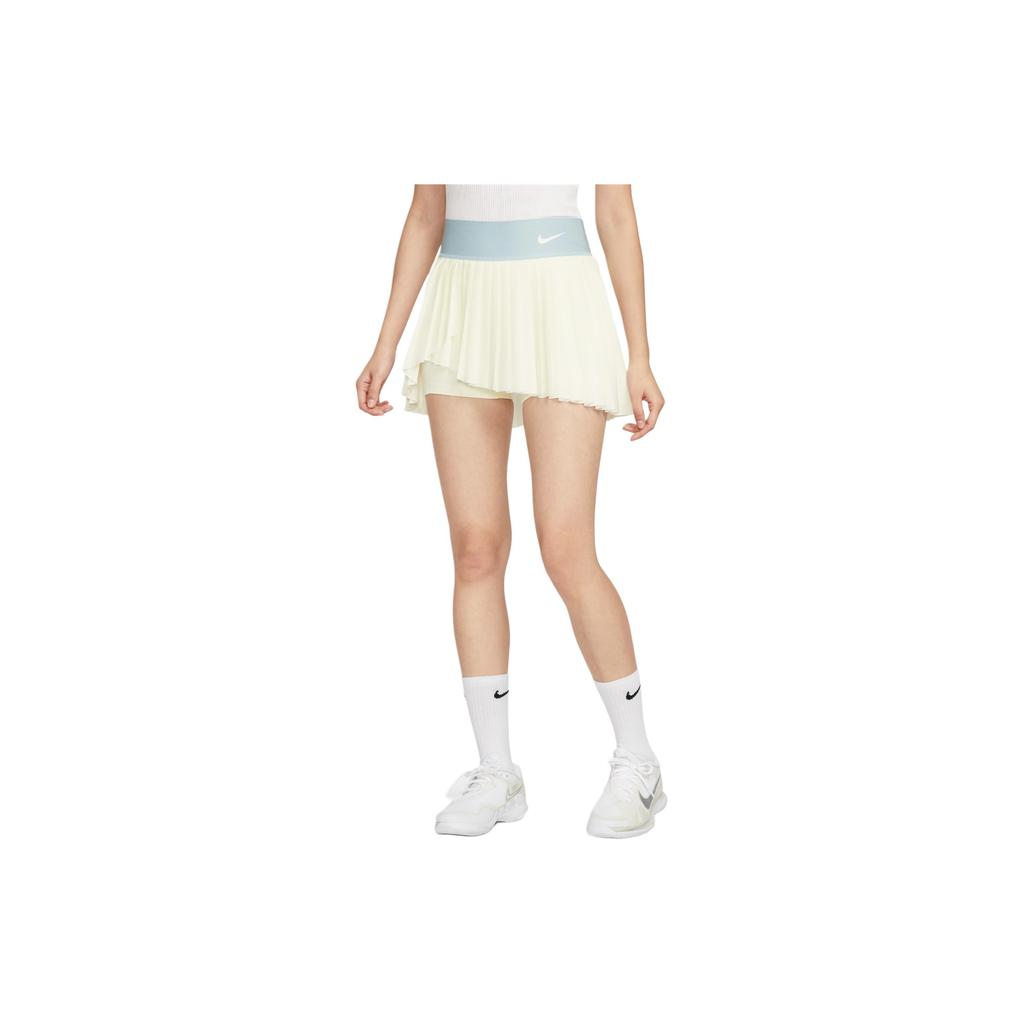 Nike SS24 ADVANTAGE DRI FIT Casual Short Skirts Women's Sail White/Joy Ocean Blue HF6596-134