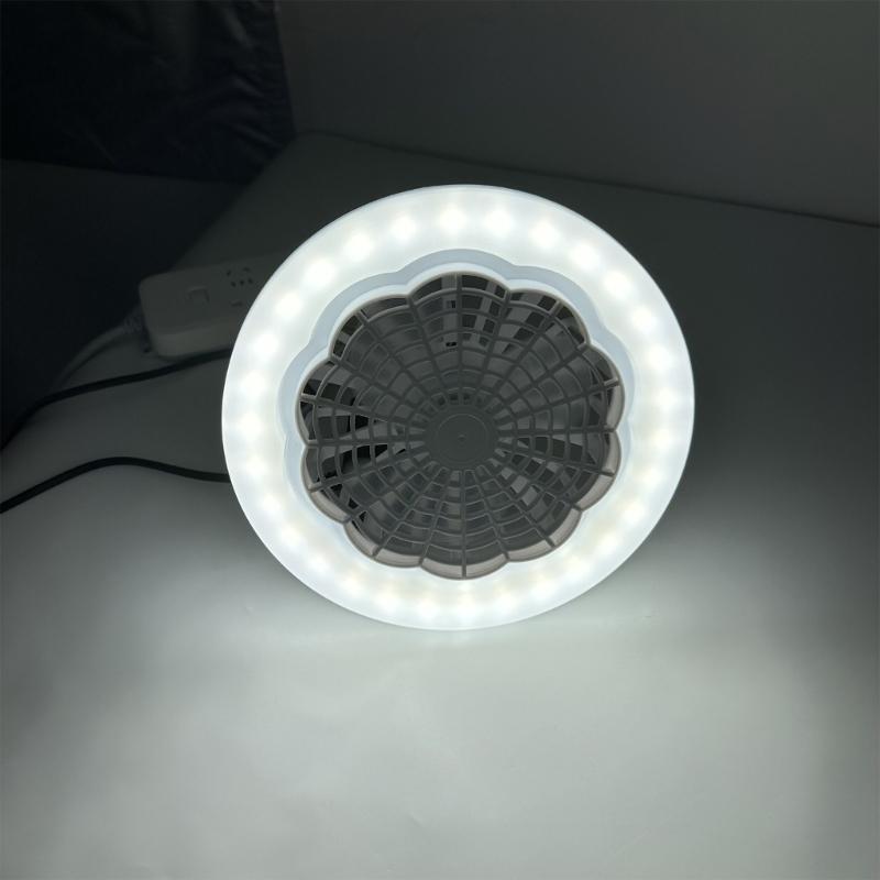 Ceiling Fan Light E27 Lamp Head Cooler Fan with Remote Control Adjustable Wind Speed for Study Bedroom Bathroom